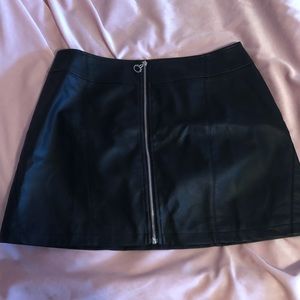 Black leather skirt